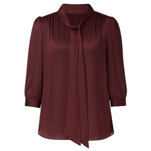 【精简通勤】NAERSI娜尔思时尚气质通勤肌理感衬衫春秋季新款上衣