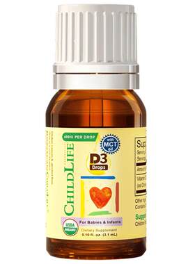 ChildLife/童年时光 有机D3滴剂 婴幼儿维生素D3400IU 促钙吸收