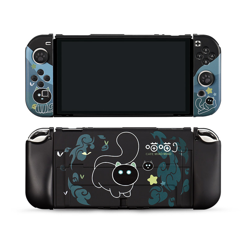 适用于任天堂switch保护壳oled硬壳硅胶一体手柄套nintendo全包底座壳switchns保护套分离式配件整理收