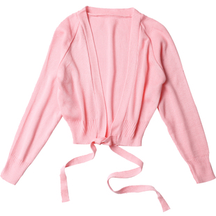 儿童舞蹈服毛衣女练功服芭蕾舞体操服艺考长袖针织保暖演出小外套