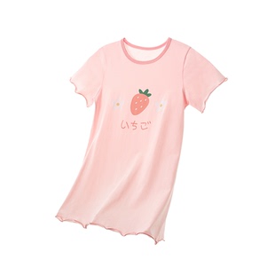 儿童睡裙女童公主连衣裙短袖中大童纯棉睡衣胖女孩夏季薄款家居服