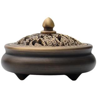 香炉家用室内小号香薰炉仿古塔香檀香炉纯黄铜供佛居室沉香盘香炉