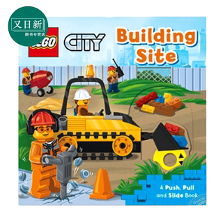 Lego Building Site 乐高建筑工地 生活系列 机关操作书 英文原版 进口图书 推拉活动玩具书 纸板书 0-3岁