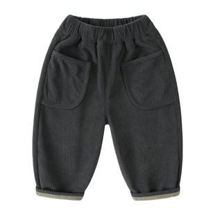 右欧童装男童棉服外套裤子两件套洋气儿童保暖冬装女童秋冬季套装