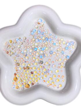 DANA平底圆形冰透极光幻彩美甲钻