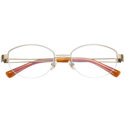 超轻纯钛老钱风半框眼镜女高级感