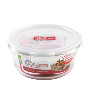 乐扣乐扣保鲜盒玻璃圆形950ML大容量泡面碗密封微波炉保鲜碗大号