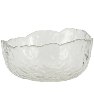 日式金边玻璃水果蔬菜锤纹大沙拉碗套装透明家用女轻奢网红超可爱