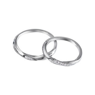 旦早银饰莫比乌斯镶钻情侣对戒小众设计轻奢纯银戒指一对闭口刻字