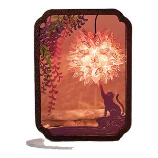 生日礼物送女生实用礼品手工自制作diy非遗伴手礼纸雕小夜灯国风