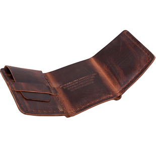 白日梦想家同款纯手工头层牛皮短款钱包疯马皮男友礼物钱夹可刻字