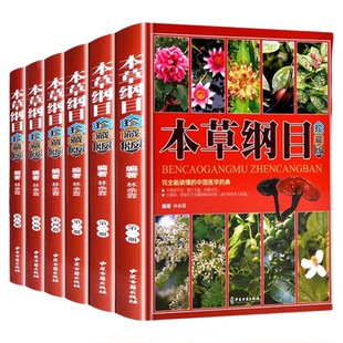 官方正版 本草纲目全6册 高清原图珍藏李时珍原著中草药材大全零基础学中医基础理论教材入门图解黄帝内经全集原版中药医学类中医