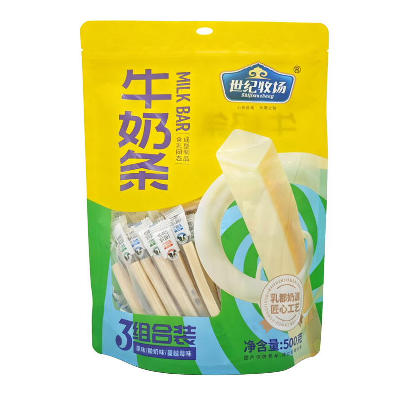 世纪牧场牛奶条500克 原味酸奶蔓越莓三种口味混合装