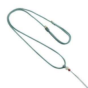 和田玉朱砂吊坠挂绳玉石玉佩平安扣挂坠绳儿童手工编织黄金项链绳