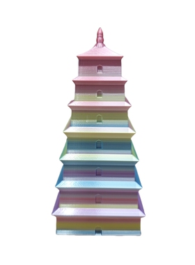 纪念品大雁塔模型创意摆件手办伸缩可动解压玩具古建筑宝塔3D打印