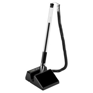 得力台笔商务办公笔带线可固定台式中性笔酒店银行前台专用签字笔