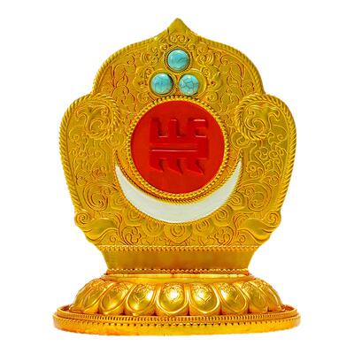 全鎏金加高底座摆件铜制