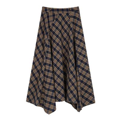 solighter法式磨毛格子半身裙