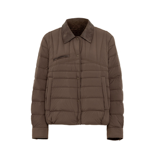 YAYA鸭鸭2025年秋冬季新款排骨羽绒服轻薄短款女士POLO领保暖外套