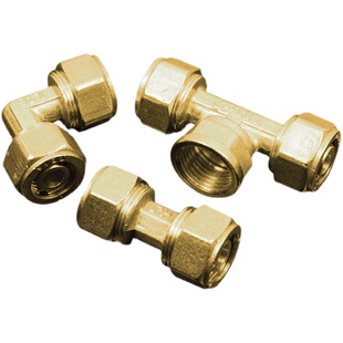 热水器1620/1216铝塑管接头铜配件内牙外牙等径弯头直接三通管件