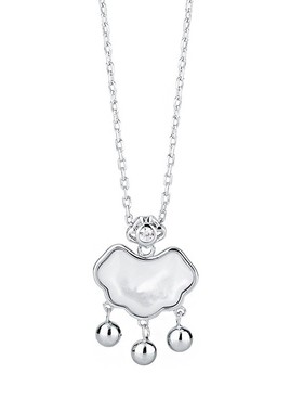 平安锁足银999纯银项链