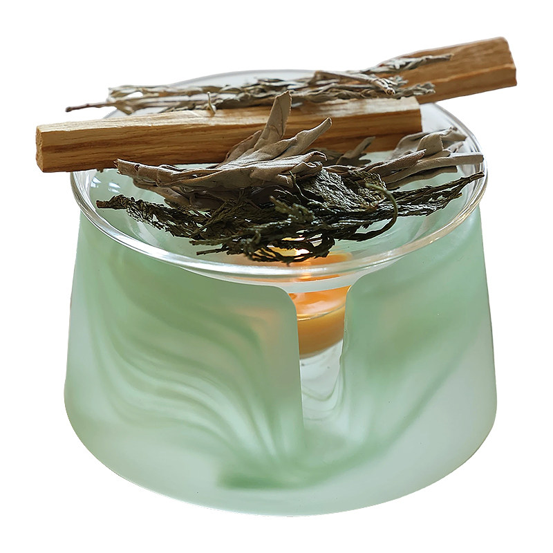 温茶炉蜡烛加热雪松香薰炉可干烧隔火熏香炉烘烤茶炉琉璃炉乳香