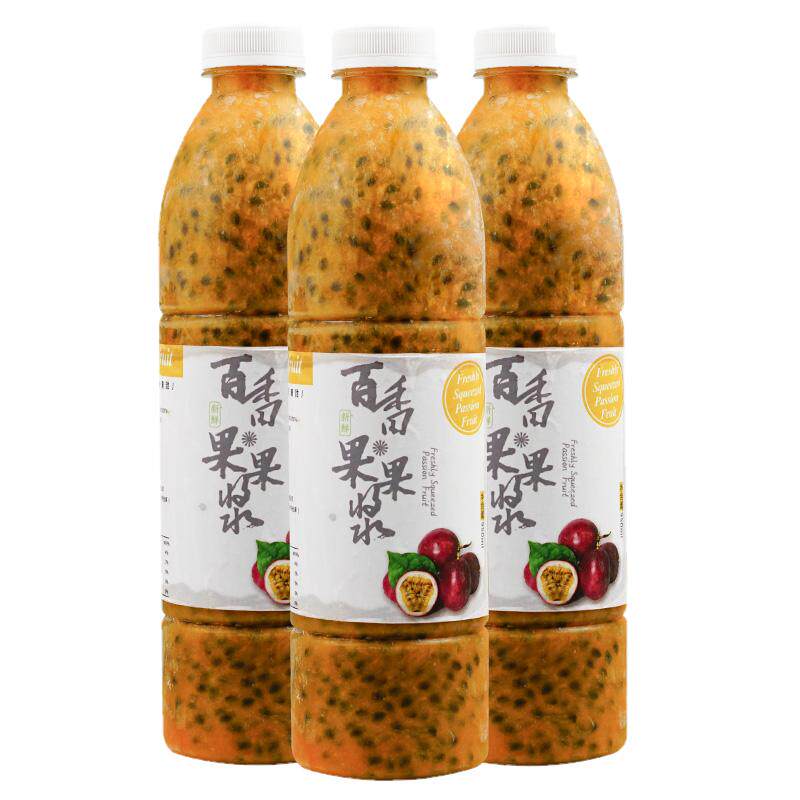 广西百香果酱百香果原浆新鲜冷冻浓浆果汁4瓶奶茶店原料同款包邮0