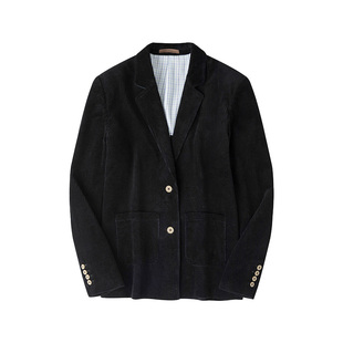 CycleDocument 经典平驳领复古高级感宽肩大廓形休闲灯芯绒西装女