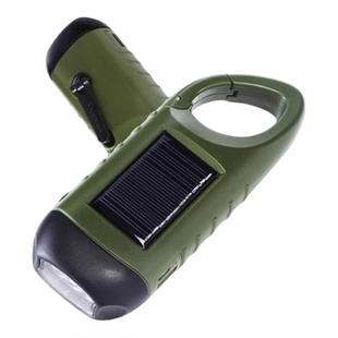 应急户外照明手电太阳能手摇充电应急灯多功能手电筒充电宝便携式