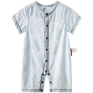 [奇迹大西洋]aqpa爱帕婴儿连体衣莫代尔镂空夏季薄款宝宝衣服睡衣