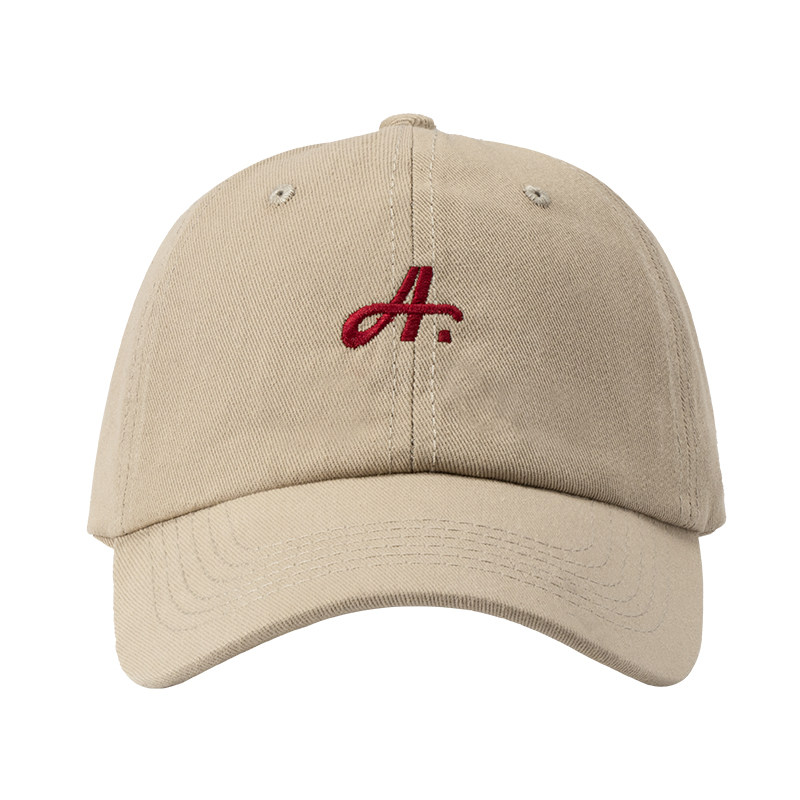 帽子男女软顶纯色鸭舌帽可调节字母刺绣休闲太阳帽遮阳棒球帽女夏
