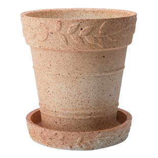 青野园艺家粗陶花盆红陶土盆透气粗陶花盆简约家用绿植多肉带托盘