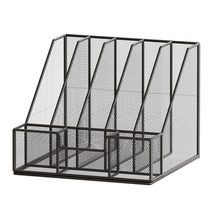 桌面收纳置物架办公桌文件收纳盒办公用品书架书立架多层金属文件框文件架大容量文件夹档案架A4纸资料整理架