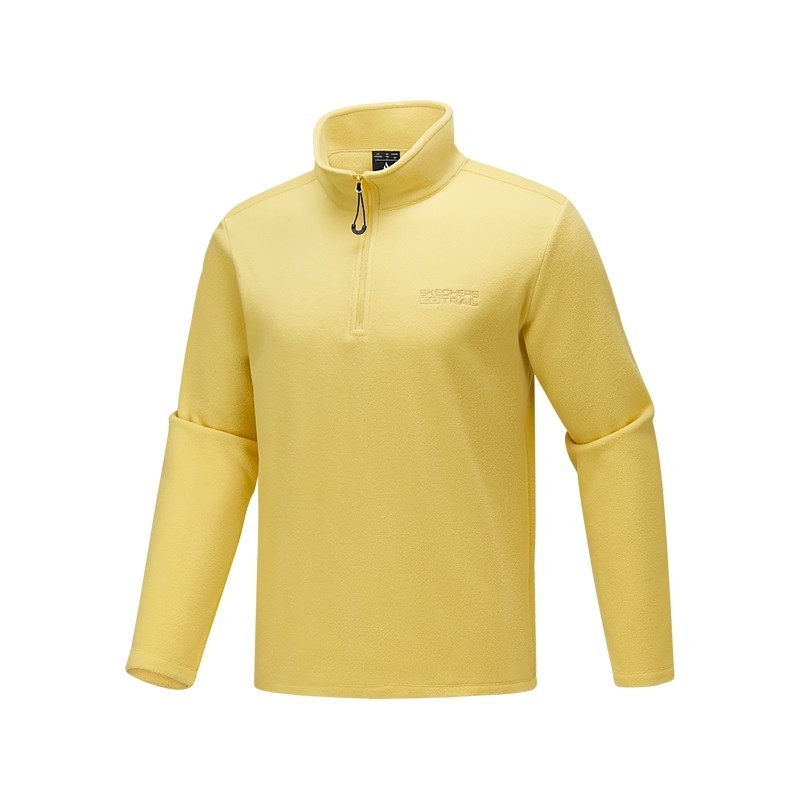 斯凯奇2025冬季新款男女同款半开胸外套上衣加绒柔软休闲运动卫衣