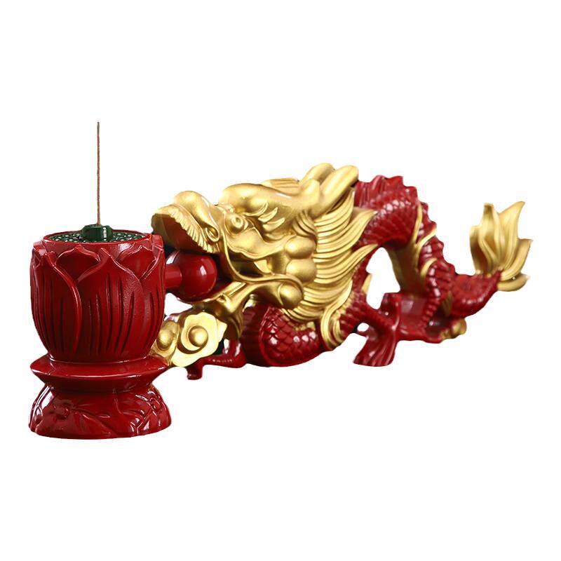 龙头手炉龙雕龙型龙头香炉点香莲花寺庙寺院树脂佛具佛用道具插香