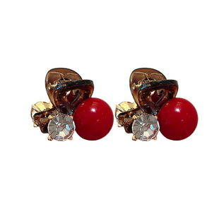 红色蝴蝶结公主头发夹后脑勺半扎发抓夹新年女秋冬发量少盘发夹子