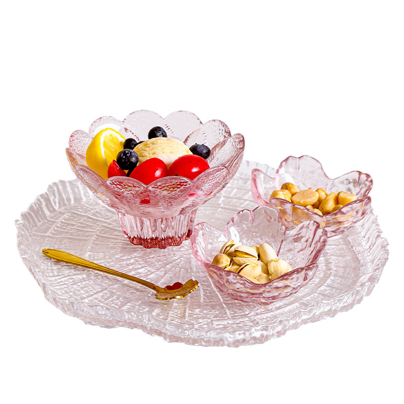玻璃碗碟餐具甜品沙拉碗樱花碟子