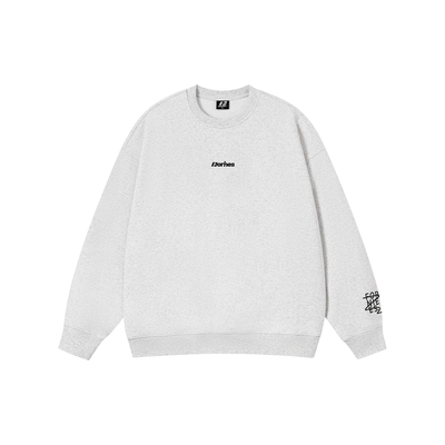 FORNINES刺绣重磅圆领卫衣男款秋冬情侣长袖上衣宽松内搭打底衫女