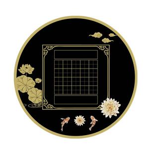 昕果黑色硬笔书法作品纸圆形黑底白字中国风书法比赛专用纸金字小学生田字格练字本古诗词五言七言绝句展示纸