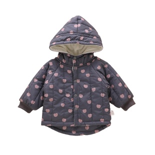 一岁宝宝冬装外套冬季外出防风73码女宝加绒加厚棉服婴儿连帽棉袄