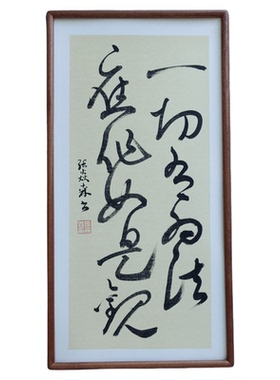 手写书法 一切有为法应作如是观侘寂风客厅禅意字画书房茶室挂画