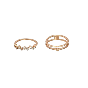 玫瑰金波浪叠戴戒指女款小众设计轻奢高级感食指戒ins冷淡风指环