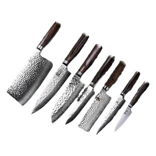 旬全家福大满贯尊贵款7件套厨房刀具专业厨师套装菜刀大马士革