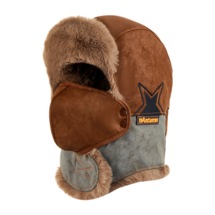 帽子男士冬季东北防寒骑车雷锋帽男款围脖一体防风面罩男护耳保暖