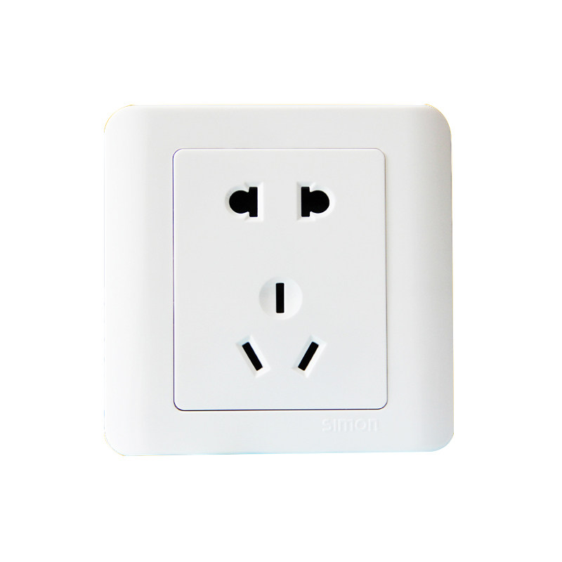 西蒙开关插座C3雅白色86型五孔面板二三插家用带USB部分升级C20