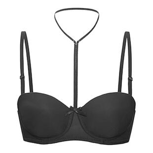 「LA」 奶香勾心丨黑科技系列*心机辣妹半杯挂脖式聚拢美背内衣女