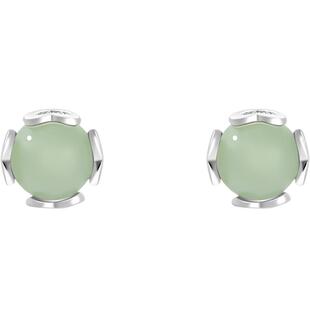 925纯银和田玉耳钉女养耳洞耳环小众设计感小清新耳饰2025年新款