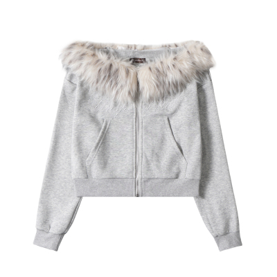 2025新款美式复古毛领短外套