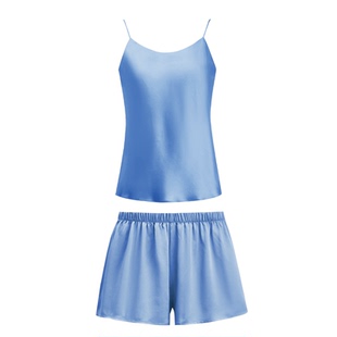 绣娘丝绸礼盒装真丝吊带女款两件套100%桑蚕丝背心睡衣冰丝吊带裙