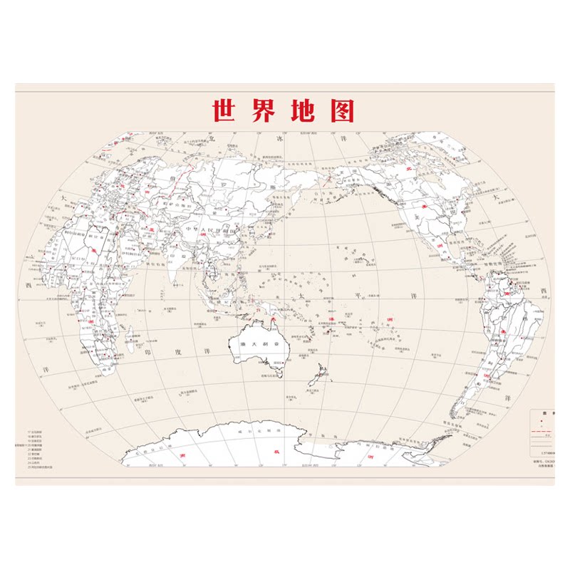 中文版油画布手绘世界地图旅行打卡标记涂色填色DIY儿童房装饰画